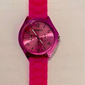 Geneva hot pink watch